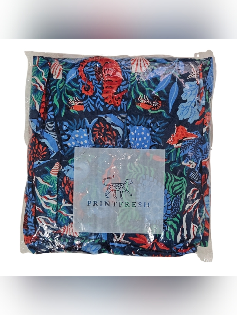 Printfresh Maxi Dress Medium Siren Nautical Tiles Seaside Stained Glass Blue NWT